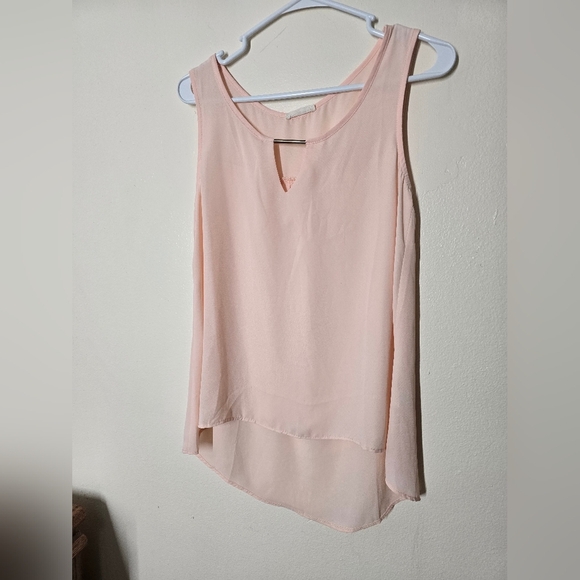 Pretty Good Pink Asymmetrical Sleeveless Tank Top - Picture 1 of 3